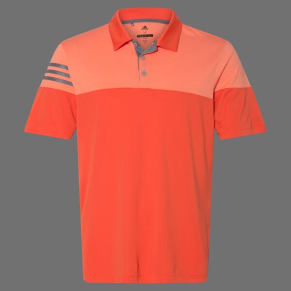 Men's Heathered 3-Stripes Colorblocked Polo Thumbnail