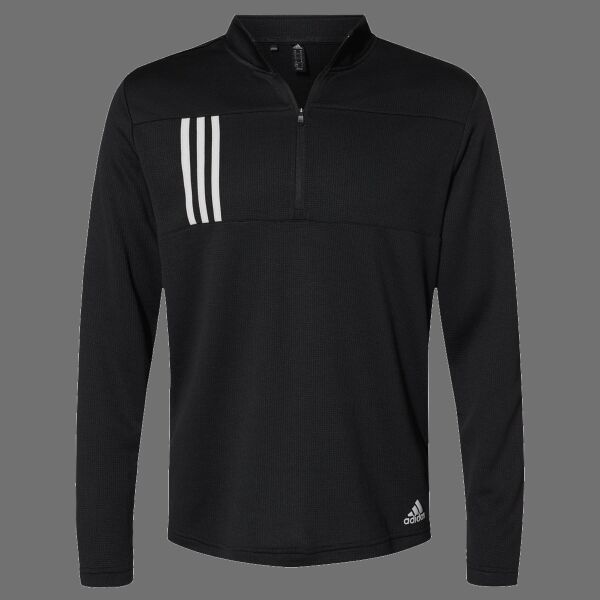 Men's 3-Stripes Double-Knit Quarter-Zip Pullover Thumbnail