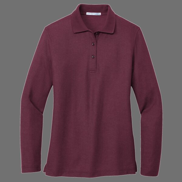 Ladies Silk Touch Long Sleeve Polo Thumbnail