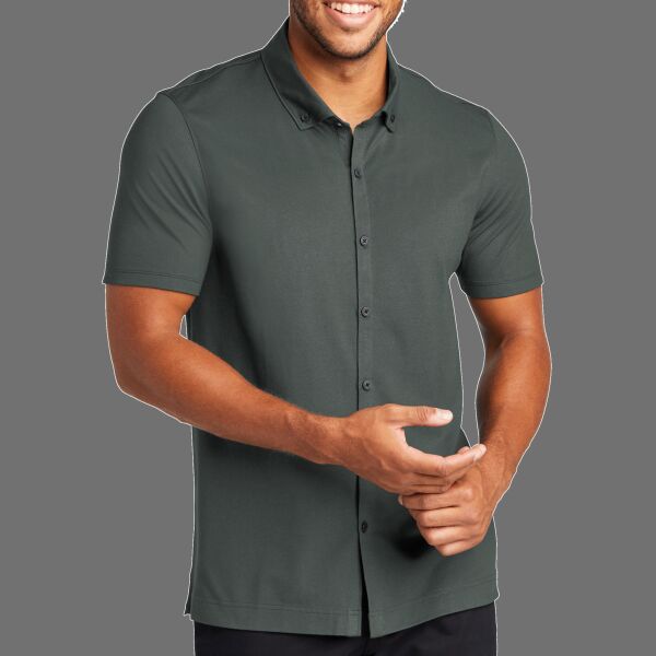 Stretch Pique Full Button Polo Thumbnail