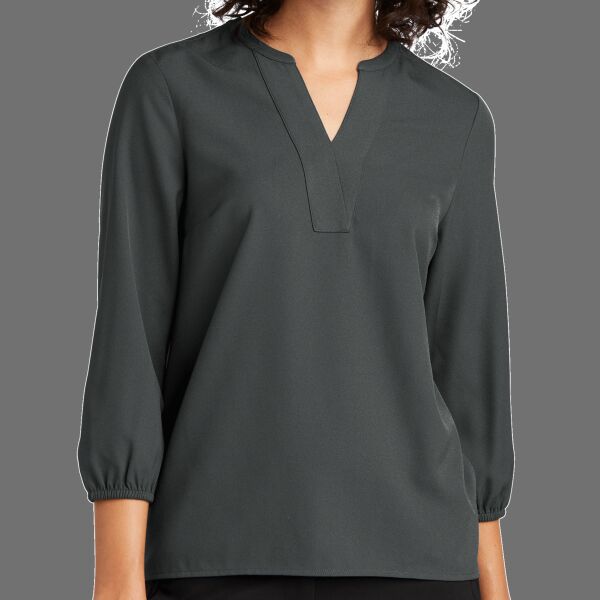 Women's Stretch Crepe 3/4 Sleeve Blouse Thumbnail