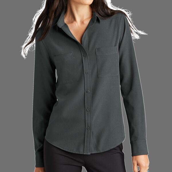 Women's Stretch Crepe Long Sleeve Camp Thumbnail