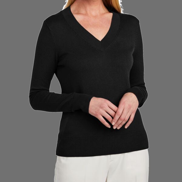 Women's Cotton Stretch V Neck Sweater Thumbnail