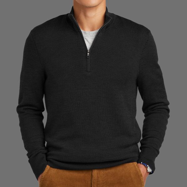 Washable Merino Birdseye 1/4 Zip Sweater Thumbnail