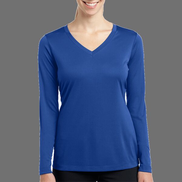 Ladies Long Sleeve PosiCharge ® Competitor V Neck Tee Thumbnail