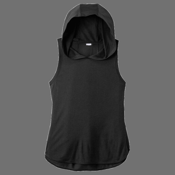 Ladies PosiCharge ® Tri Blend Wicking Draft Hoodie Tank Thumbnail
