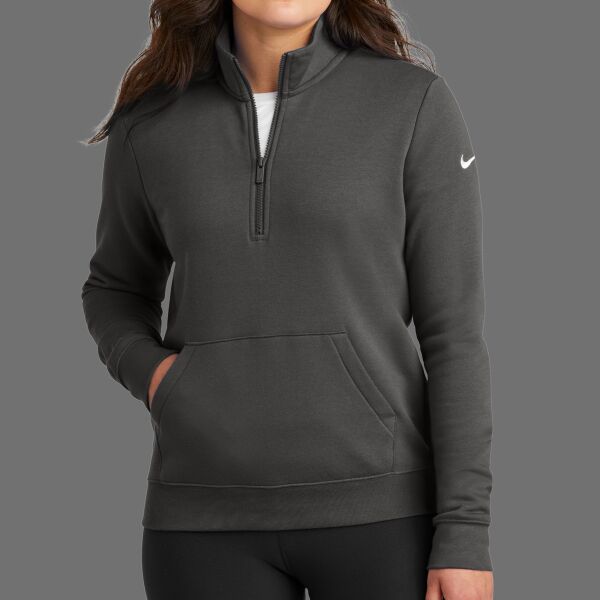Ladies Club Fleece Sleeve Swoosh 1/2 Zip Thumbnail